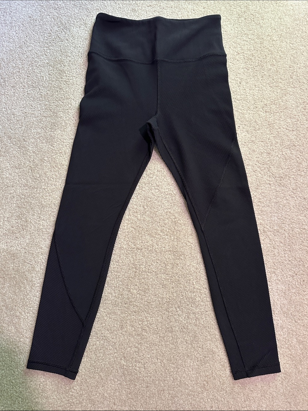 Athleta Black High-Waist Ribbed Leggings